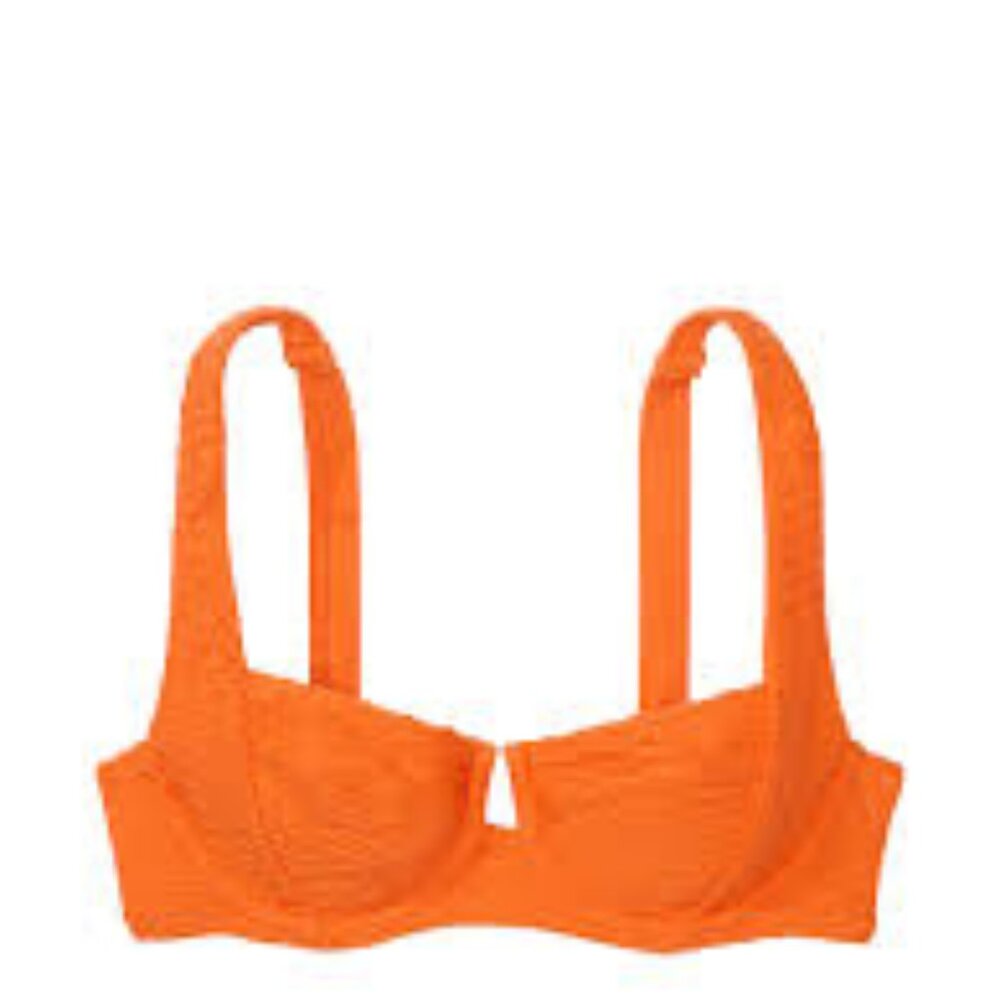 Victoria's Secret Swim Mix & Match Full Coverage Bikini Top Orange Size 32B